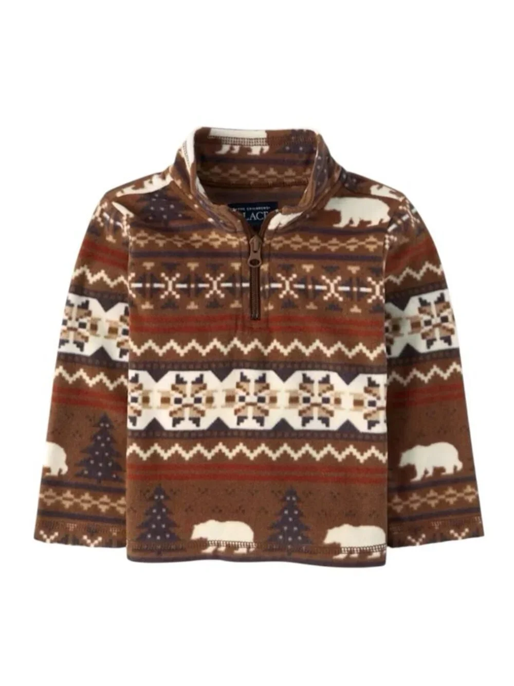 The Children’s Place Toddler Boys Microfleece Size 5T Half Zip Pullover Brown